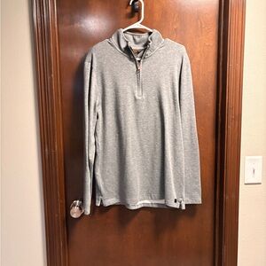 Men's Grey Quarter-Zip Long Sleeve Pullover